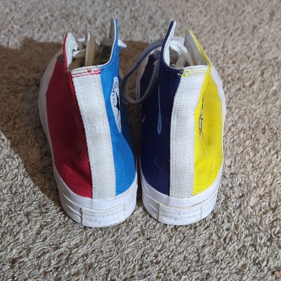 Converse Pink and Blue High-Top Sneakers Classic Canvas Style - Picture 4 of 9